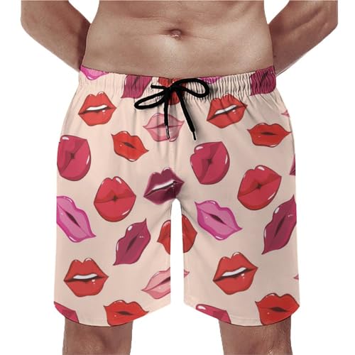 Maillot de bain séchage rapide shorts homme lèvres de femme taille S