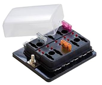 Optifuse BLR-I-310 Indicating Auto Blade Fuse Block, 10 Position, 3.74" L x 3.36" W x 1.46" H