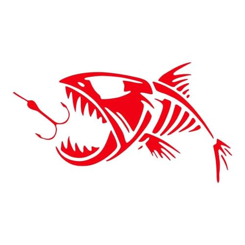 Autocollant de voiture en vinyle haute qualité poisson déco extérieure haut de gamme rouge brillant