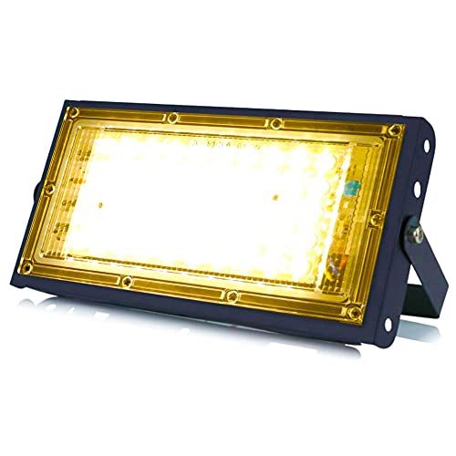 Image of MLD BL2184 30W Led Flood Light AC 230V Waterproof Brick Focus Floodlights for Indoor Outdoor Lights | Yellow /Warm White | 30 Watt | Pack of 1