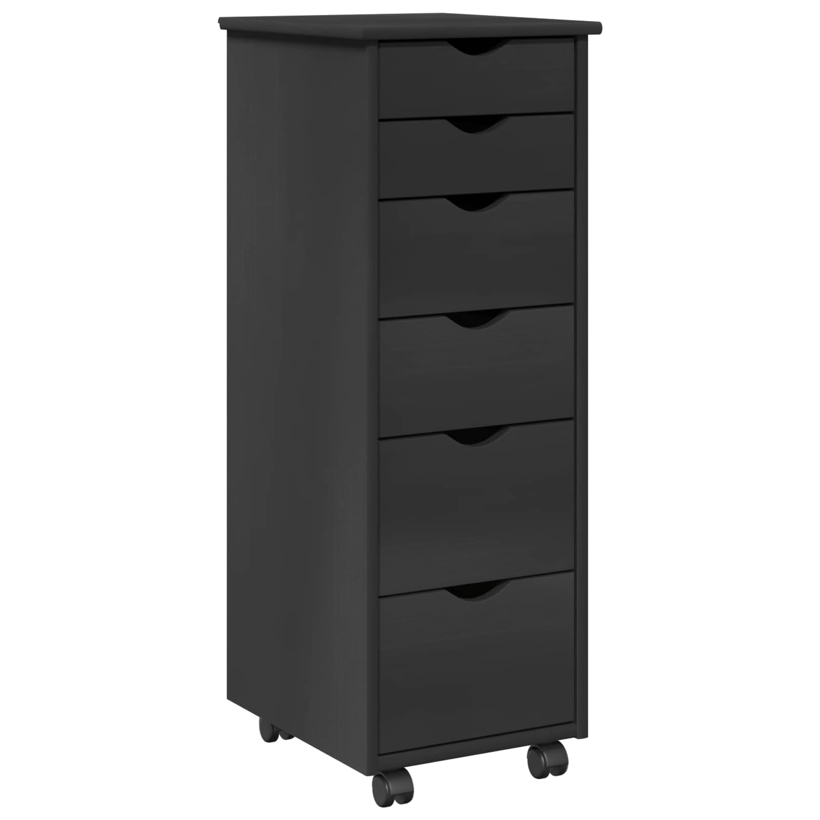 Armadio a rotelle grigio, 34 x 39 x 93,5 cm, in legno di pino