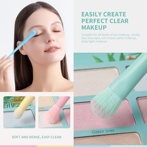 image for Docolor Makeup Brushes 17 Pcs Colourful Makeup Brush Set Premium Synth