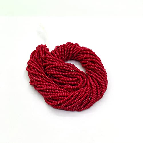 Perlin Seed Beads 2 mm Preciosa Ornela Czech 9000 Pieces CZ Glass Beads 11/0 24 on Multiple Strands (Dark Red Opaque)