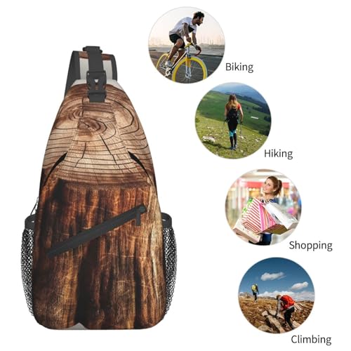 Bolso de Pecho Cruzado Stump of Oak Tree Negro miniatura 6