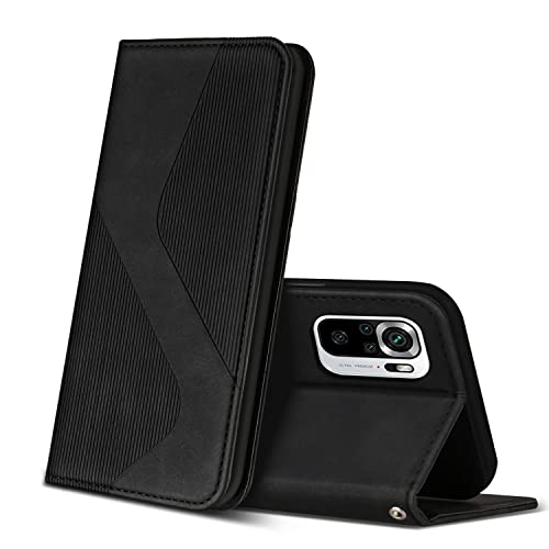ZONNAVI Cover per Xiaomi Redmi Note 10 4G / Redmi Note 10S, Flip Custodia Pelle PU con [Slot Cart] [Magnetica], Cover a Libro Portafoglio per Xiaomi Redmi Note 10 4G / Redmi Note 10S (Nero)