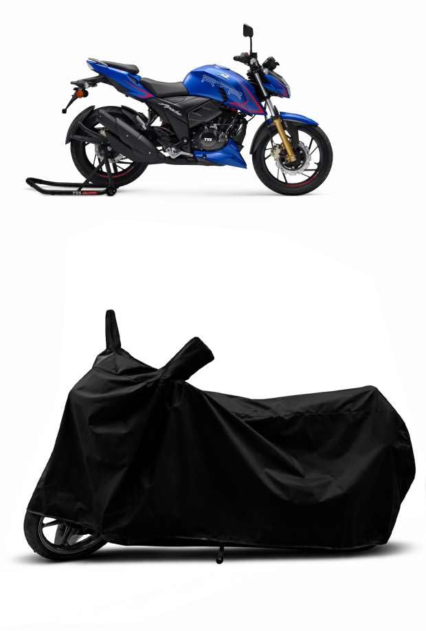 Image of Heavy Duty Waterproof Scooty & Bike Cover for Tvs Apache RTR 200 - UV Resistant, Dustproof & Rain Protection, All-Weather Outdoor Cover for Bikes & Scooty with Buckle Straps