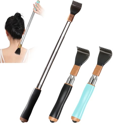 Geoyien Rascador Espalda Madera Electrico, Rascador De Espalda, Back Scratcher, Encogido De Doble Caña, Masaje De Cuentas Magnéticas, Regalos para que Los Ancianos, Hombres y Mujeres(2 Piezas)