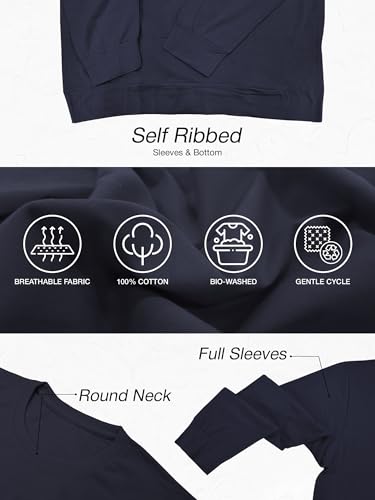 Image of STATUS MANTRA Women's Cotton Round Neck Regular Fit Sweatshirt | Full Sleeves and Smile Printed | Comfort Colour T-Shirt | Available in Multicolor & Size Small to 2XL