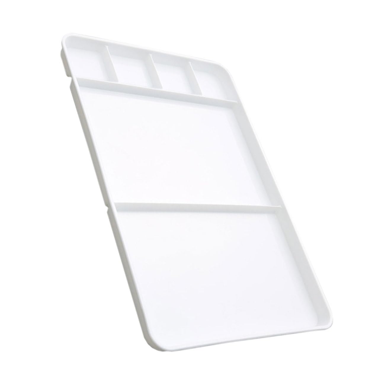 Palette de Peinture Carrée à Compartiments en PP Blanc
