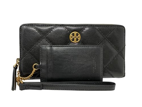 Tory Burch Women's Willa Zip Continental Wallet With ID Card Case (Black)