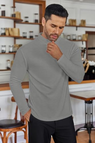 Ekouaer Men's Mock Turtleneck Long Sleeve Turtle Neck Tops Thermal Shirts - image 3