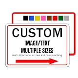 Custom metal signs, Custom image/logo, reflective with arrows, Custom Personalized Signs For Home, Office, Business, Delivery, Decor, Indoor/Outdoor Use, UV Printed, Weather Resistant. large size,Pre-drilled. Double-sided.