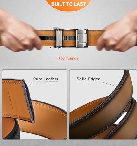 BULLIANT Men Belt Customizing-Ratchet Belts Strap Buckle Individual For Repalcement or Self-Assembling 1 3/8"-Cut for Fit4