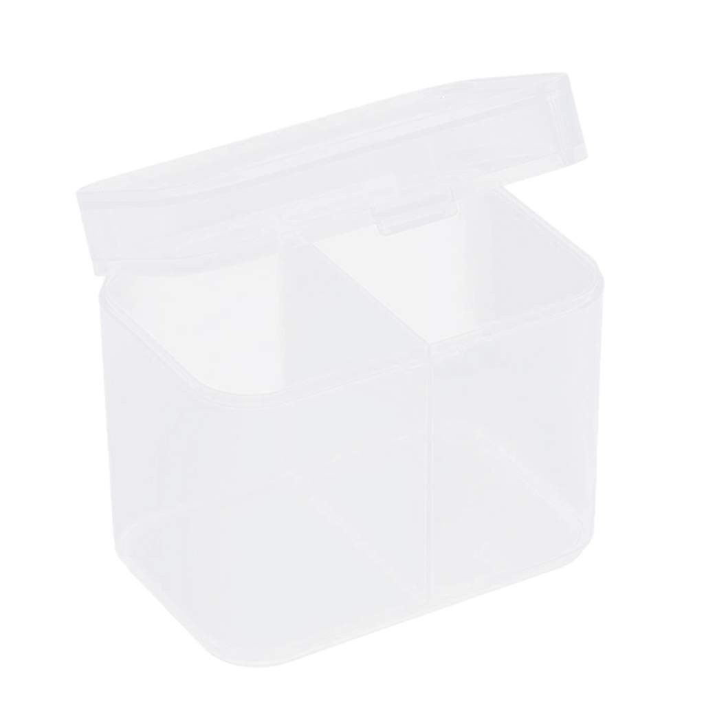 Geardeangloow 2 Spaces Cosmetic Nail Wipes Storage Holder Box Cotton Swabs Pads Container
