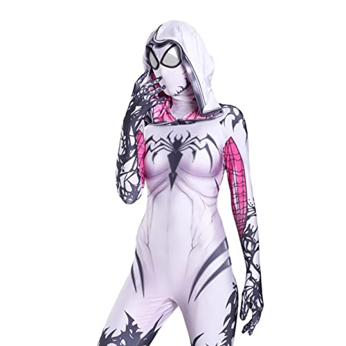 Gwen Spiderman bodysuit volwassen kinderen cosplay kostuums spider vrouw fancy jurk strakke kleding meisjes partij prestaties rekwisieten superheld jumpsuit,bodysuit-Kids L(120~130cm) - Image 8