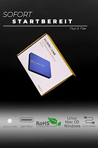 USB-C Festplatte Hurricane MD25C3 externe 500GB für PC und PS5