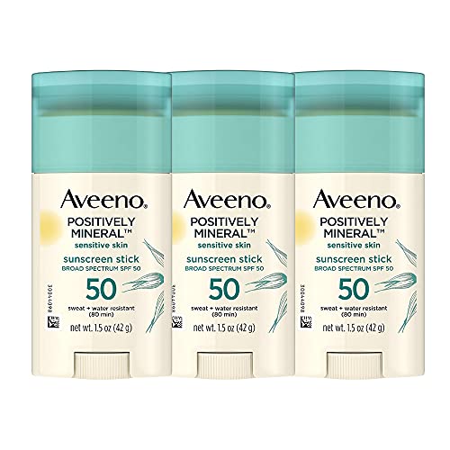 (3-PACK) Aveeno Positively Mineral Sweat + Water Resistant Fragrance-Free