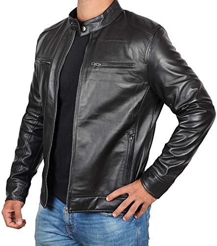 Black Leather Jacket Men - Lambskin Motorcycle Mens Leather Jackets2