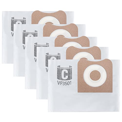 5 Pack Ridgid VF3501 Filter Bags Compatible with Ridgid Shop Vac & Workshop 3-4.5 Gallon Fine Dust Bags Replacement Part# RIDGID VF3501 / WORKSHOP WS32045F