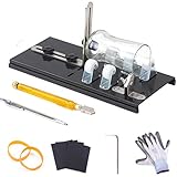 Kit completo de herramientas de corte de vidrio: la botella de vidrio se puede fijar al cortador de botellas fácilmente. Además del cortador, ofrecemos accesorios como: 1 par de guantes, 2 anillos de goma de fijación, 4 papel mate, 1 escrito de vidrio, 1 cortador de vidrio y 1 destornillador. No es necesario preparar las herramientas. Puedes cortar las botellas de forma cómoda y segura.