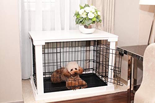 zoovilla White Dog Cage with Crate Cover, Dog Kennel Medium - Image 6