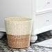 Household Essentials 2-Tone Woven Waste Basket, HandWoven Paper Rope Basket, Sturdy and Flexible, Great for the Bathroom, Office or Bedroom