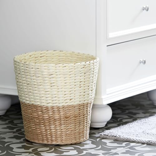 Household Essentials 2-Tone Woven Waste Basket, HandWoven Paper Rope Basket, Sturdy and Flexible, Great for the Bathroom, Office or Bedroom by Household Essentials - Image 6