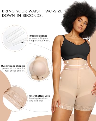 SHAPELLX High Waisted Body Shaper Shorts Shapewear for Women Tummy Control Thigh Slimming Slip Shorts Butt Lifting Shapewear2