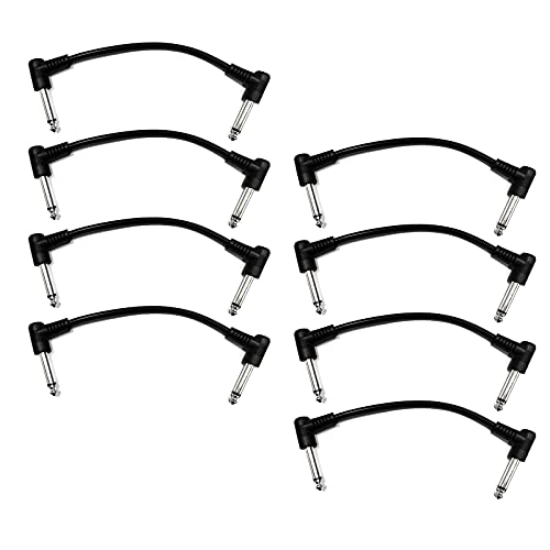 Câble patch pour pédale d'effet guitare Lot de 8 jacks coudés pour pedalboard