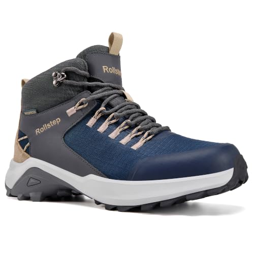 Image of Mens Waterproof Hiking Boots Outdoor Lightweight Work Ankle Boots All-Terrain Trekking Hiking Shoes US 7.5-12