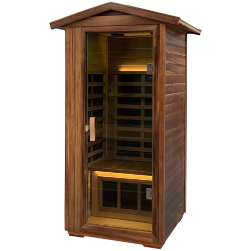 Red Single Outdoor Sauna Outdoor Indoor Wooden Sauna Room