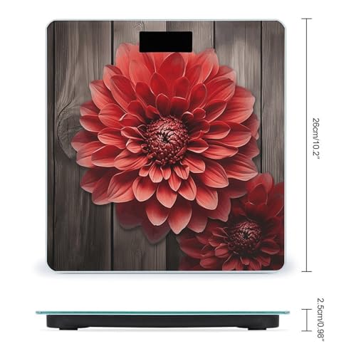 Báscula Digital de Baño Flower Red Dahlia 26x26 cm miniatura 2