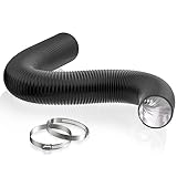 HG Power 8 Inch Air Ducting, 8 Feet Long Flexible Aluminum Dryer Vent Hose, Three Layer Protection Dryer Hose with 2 Clamps for HVAC Ventilation Heating Cooling Exhaust