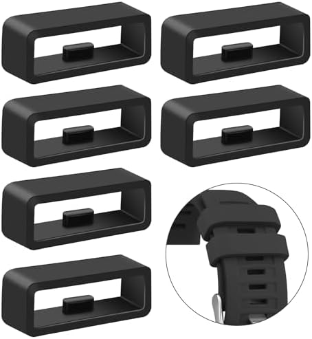 Garmin Armband Schlaufen 22mm - 10 Stück Ersatzringe Für Fenix & Forerunner | Schwarz Silikon Halterungen