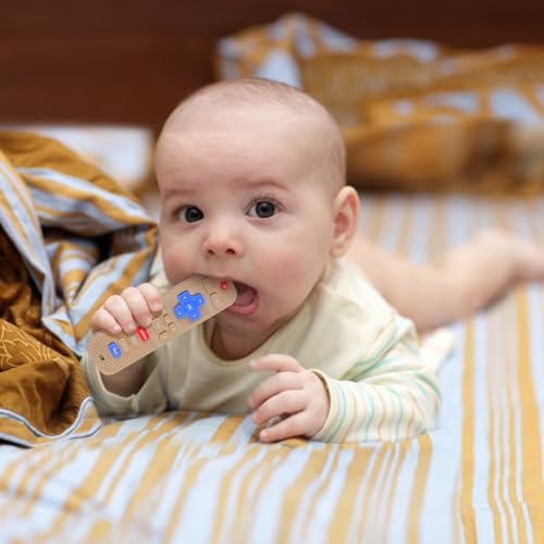 Eascrozn 3 Pack Baby Teething Toys, Silicone TV Remote Control Shape Teethers for Babies Toddler 0-24 Months Chew Toys, Teething Relief Baby Toys for Infants, BPA Free Refrigerator Safe - Thumbnail 2