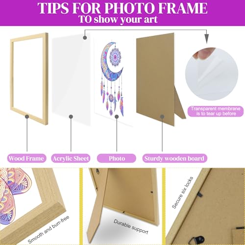 Image of Adult Coloring Book with 24 Dual Tip Colors Markers, 12 Pcs Premium Coloring Pages & 2 Pcs Wooden Photo Frames & 24 Colors Markers, Mindfulness Art-Painting-Kits Gifts for Women - Flowers