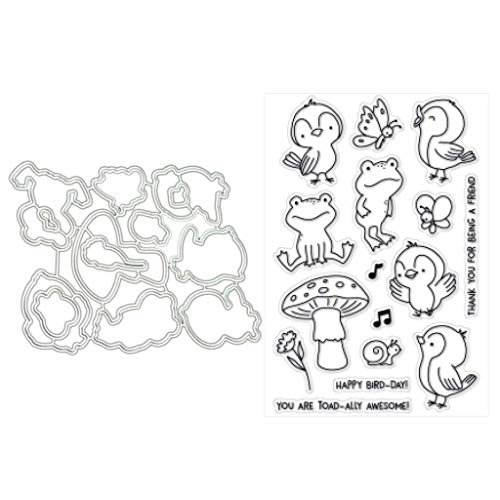 Angelliu - Plantillas transparentes para manualidades de corte de pájaros, sellos transparentes, álbumes de recortes, papel decorativo