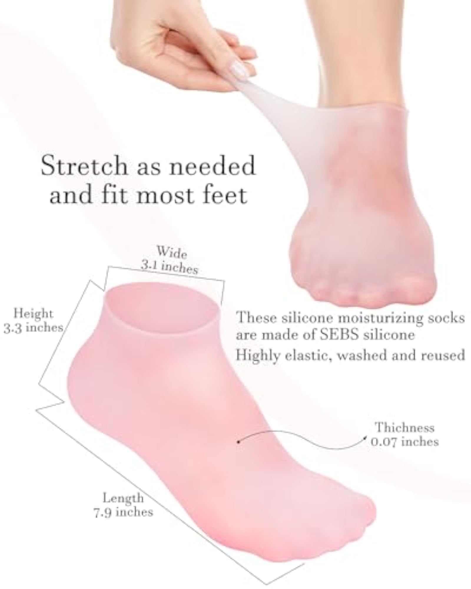 Silicone Gel Moisturising Socks for Foot Care