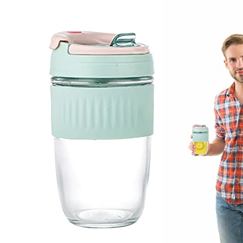 Youding Botella de agua reutilizable | Taza de café con tapa de asa | Vaso portátil de doble propósito de gran capacidad de 16.9 onzas para la escuela, el hogar y la cocina