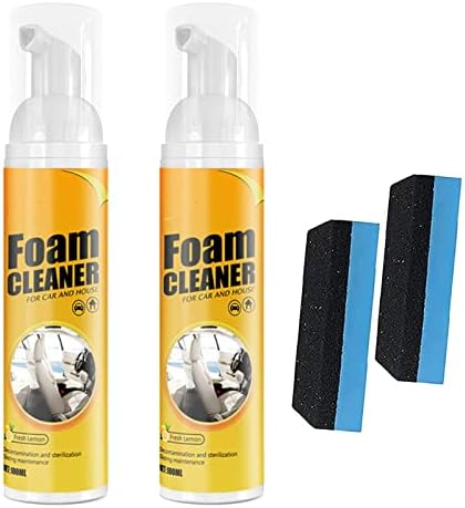 Toheok Dry Cleaning Ahent Multipurpose Foam Cleaner Spray, Foam Cleaner for Car and House Lemon Flavor, All-Purpose Household Cleaners for Kitchen (100ML X 2PCS)