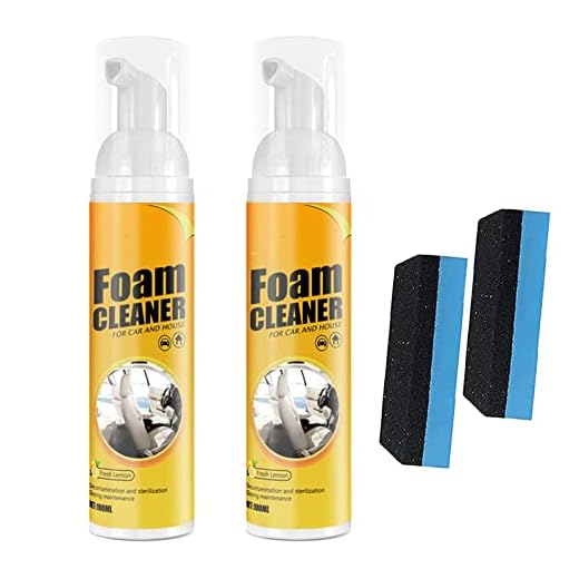 Toheok Dry Cleaning Ahent Multipurpose Foam Cleaner Spray, Foam Cleaner for Car and House Lemon Flavor, All-Purpose Household Cleaners for Kitchen (100ML X 2PCS)