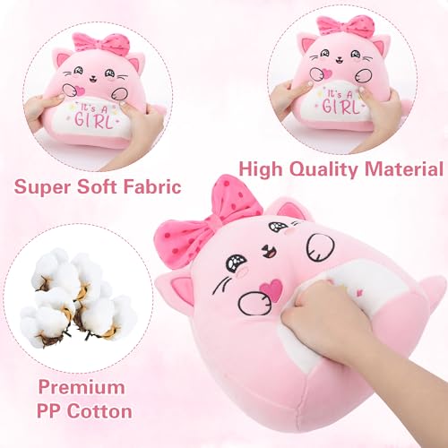 Cat Plush – Adorable Pink Cat Stuffed Animal for Women Gift Newborn Baby Gift Birthday Present for Girl Luxury Plush Toy with “It’s A Girl” Design - Image 5