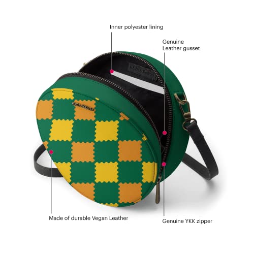 Image of DailyObjects Orbis Round Sling Crossbody Bag For Women| Beautiful Print Vegan Leather Purse With Slip Pocket Inside| Zip Closure & Adjustable Strap| Storage Space For Essentials