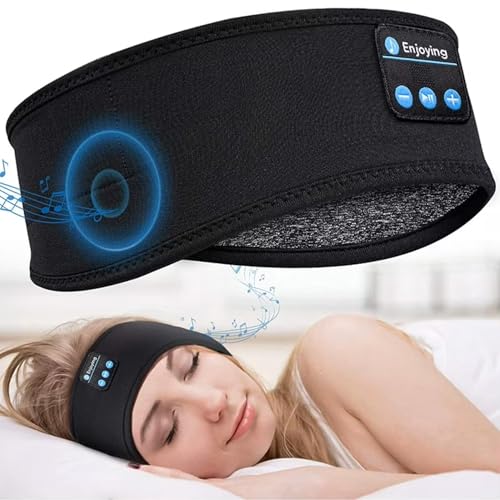 AYMBH Sleep Headphones Headband with Bluetooth 5.2, Ultra-Soft Music Headband, Built-in Stereo HD Speakers for Travel, Audio Books, Side Sleepers, Yoga, Meditation, Travel & Insomnia Relief Snoozeband