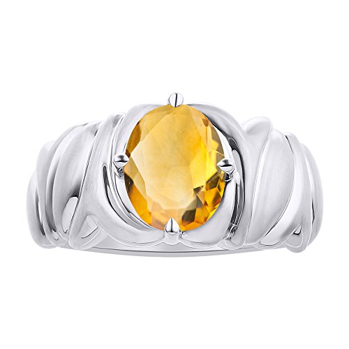Bague de naissance citrine argent sterling solitaire femme