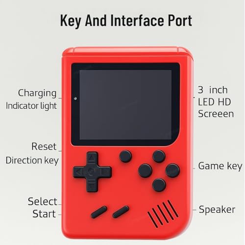 Image of GRAPHENE Retro Handheld Gaming Console 400 Classic Built-in Games Videogame 3.0-Inch Screen Rechargeable Battery Portable Video Game Player with TV Output (Pack of 1)