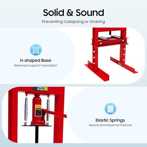 Bild 1 - 6 Tonne Hydraulische Werkstattpresse, Presse, Hydraulische Maschine mit Platten, Hydraulikpresse, Rahmenpresse, für den Einsatz in Autowerkstätten und Mechanischen Werkstätten