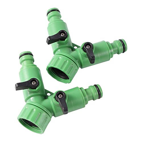 Divisor de válvula Y de 3/4 pulgadas con doble interruptor independiente para manguera de jardín 2