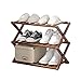 XUMOUDDIAN Zapatero Plegable Bambú Organizador De 3 Niveles Almacenamiento Zapatero A Prueba De Polvo Instalación Gratuita del Dormitorio De La Puerta del Hogar (Size : 50X28X41CM) Happy