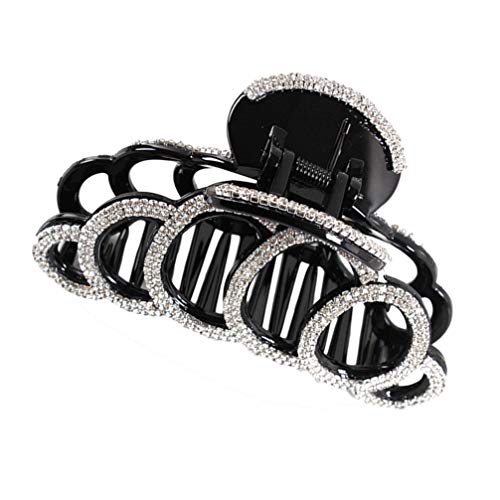 SOLUSTRE Large Rhinestone Hair Claw Clip for Women Durable Jaw Clamp Hair Accessory Sparkly Diamond Clamps for Styling and Daily Use